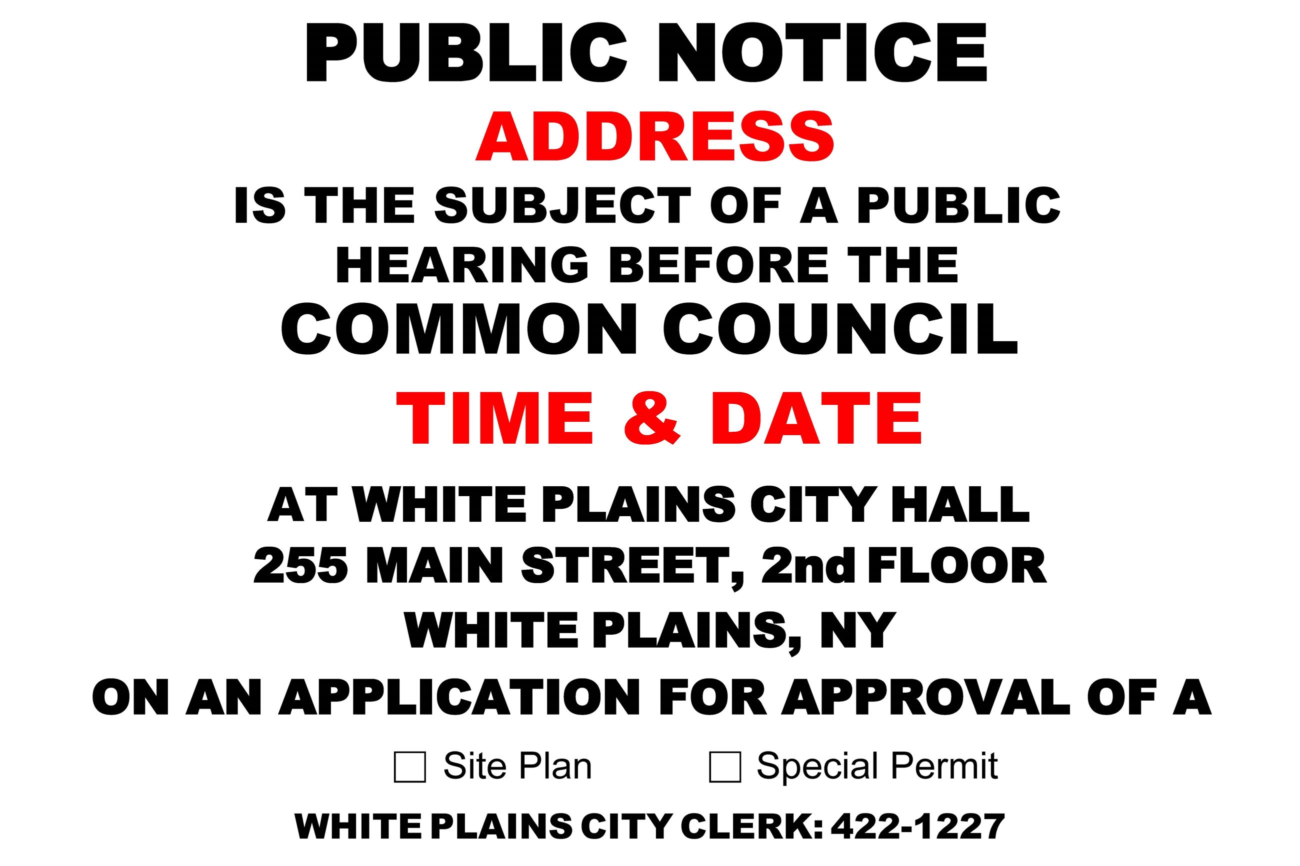 Common Council PUBLIC NOTICE Fillable Sign